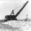 Work began on the St. Lucie canal in the early 1900's. This drag line made the initial cut, which was then followed by larger floating dredges.